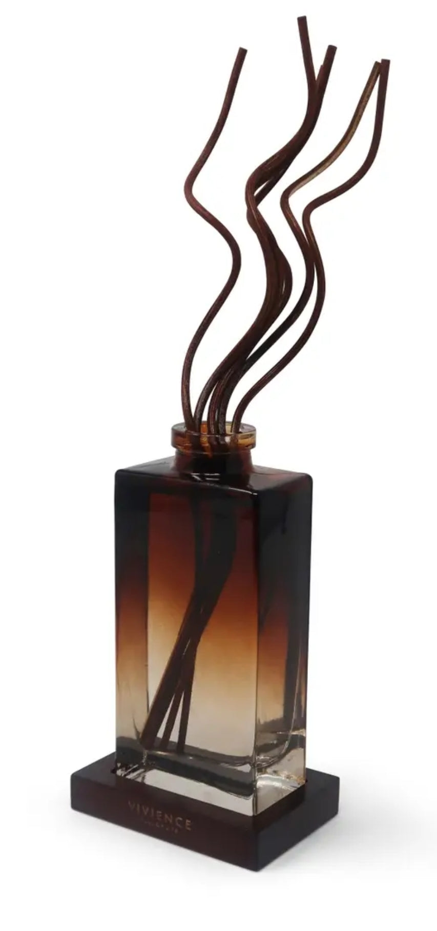 Reed Diffuser with Black Curvey Reeds and Wooden Tray