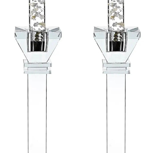 Charleston Square Pair 10" Classic Crystal Candle Holders