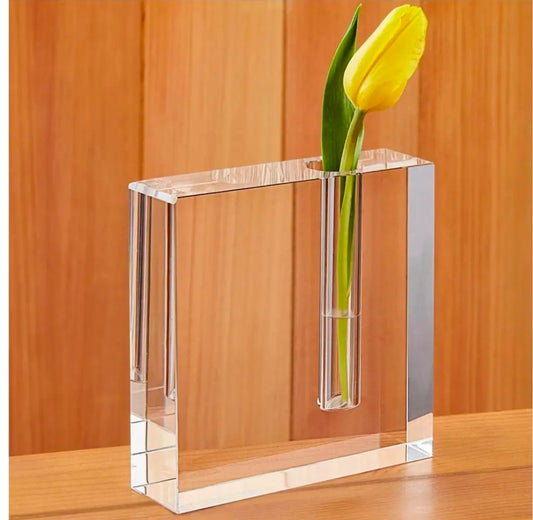 The Block Handcrafted Crystal Bud Vase 5"X5"