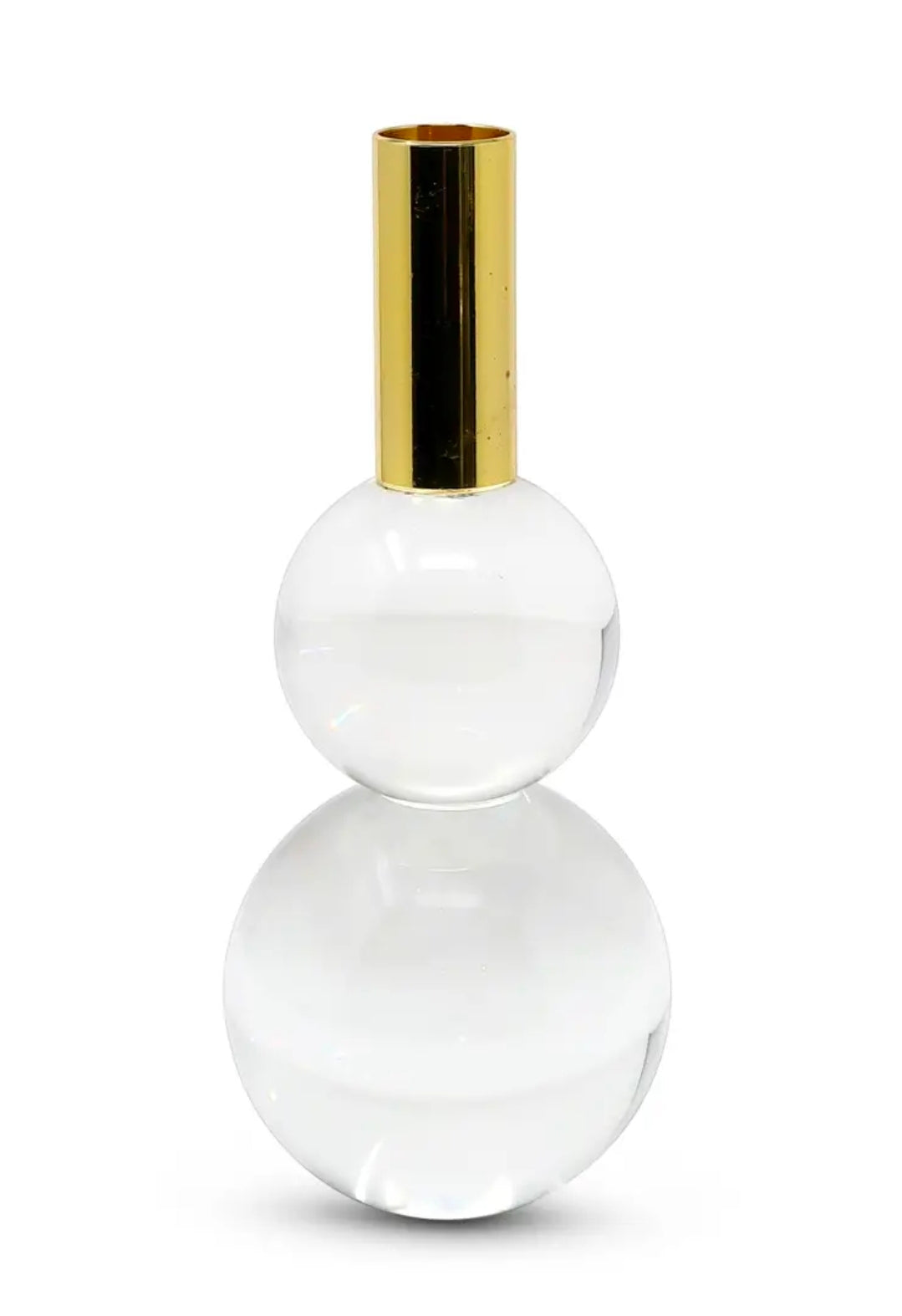 Set Of 2 Candle Sticks With Crystal Ball Shape and Gold Tip
