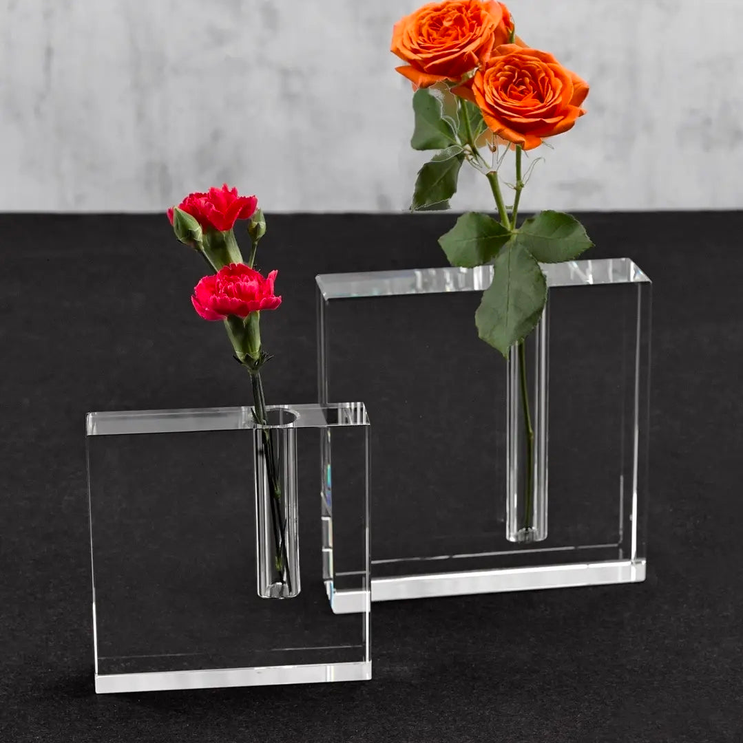 The Block Handcrafted Crystal Bud Vase 5"X5"