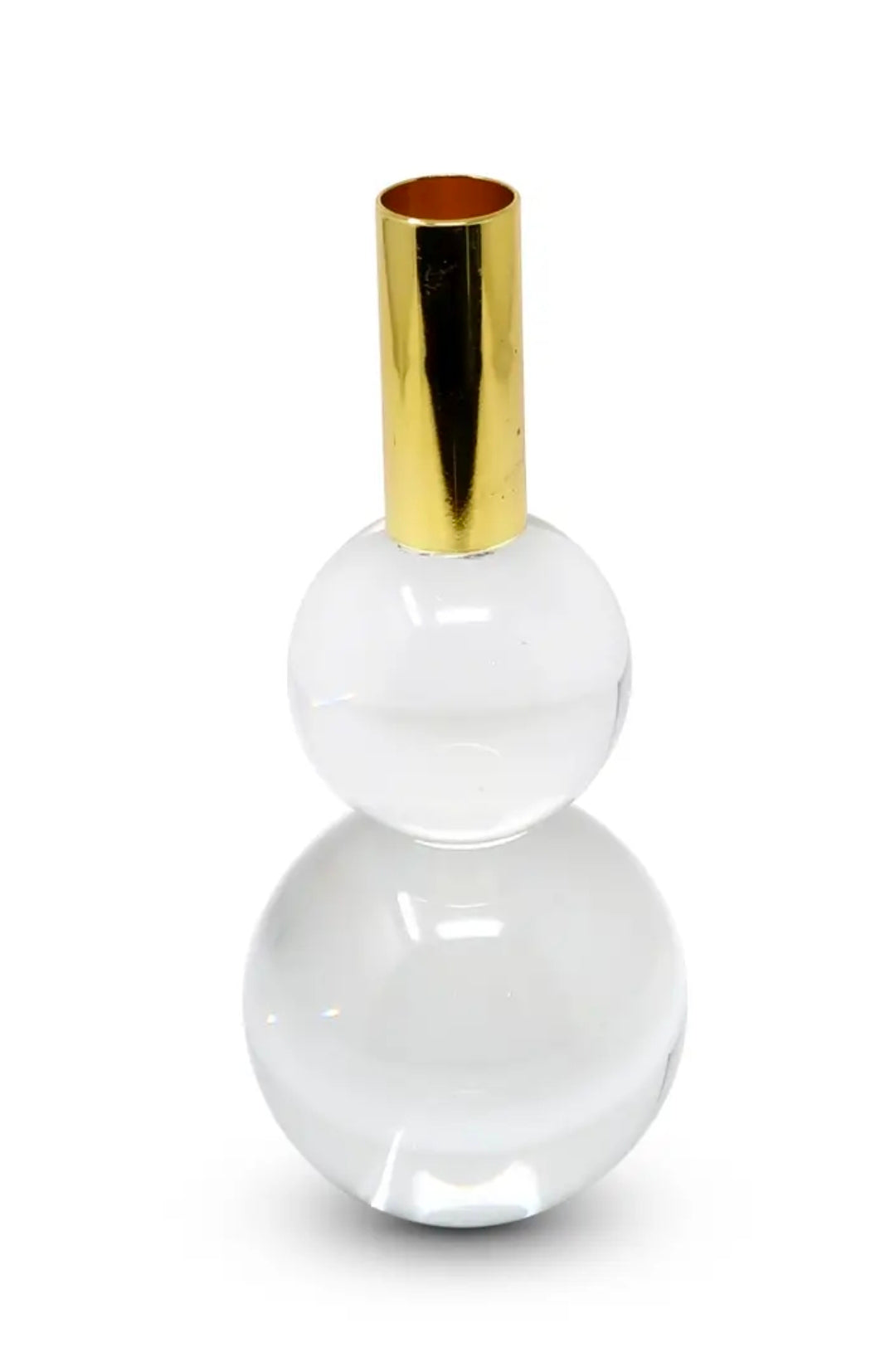 Set Of 2 Candle Sticks With Crystal Ball Shape and Gold Tip
