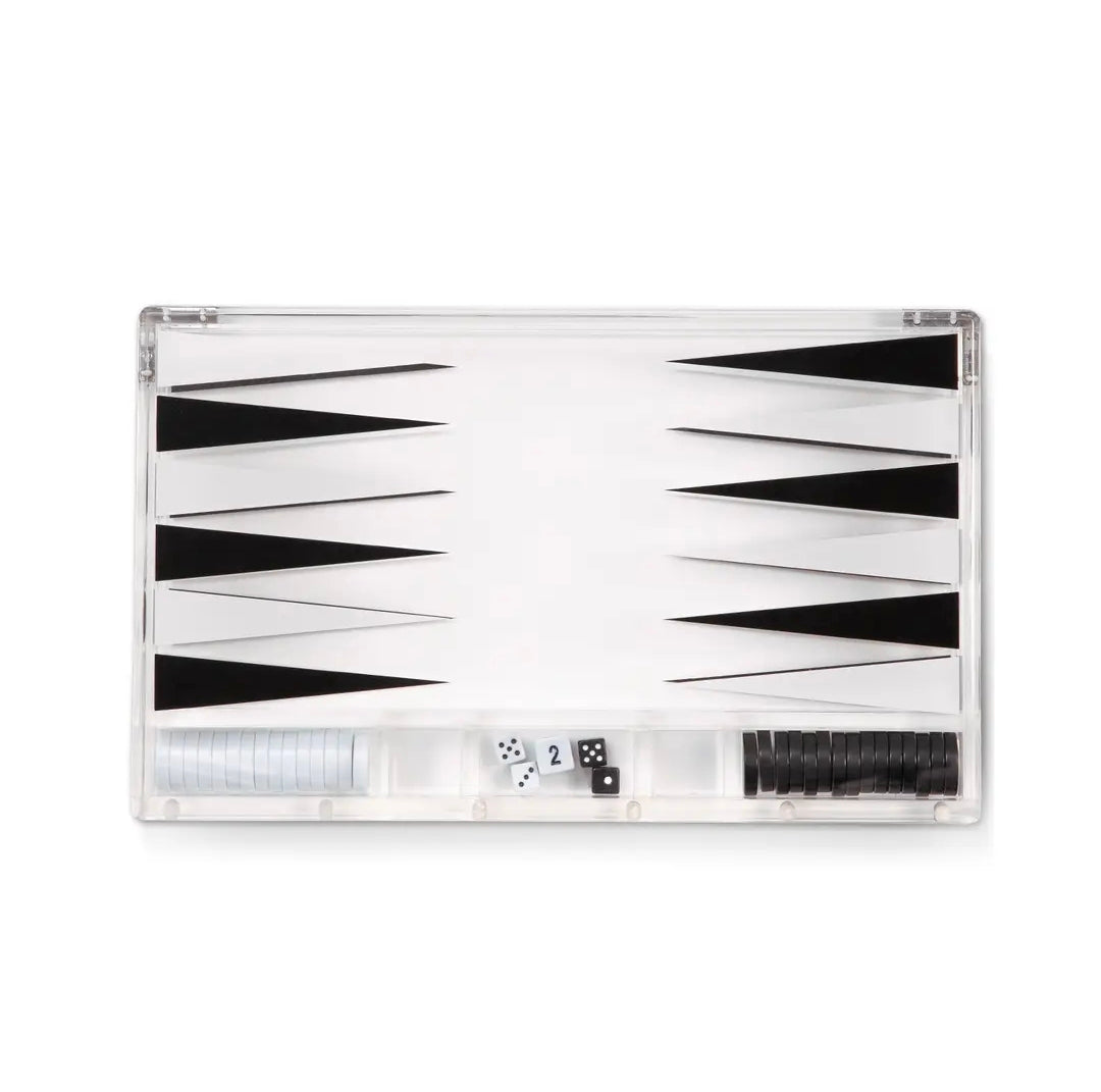 Lucite Backgammon Black and White