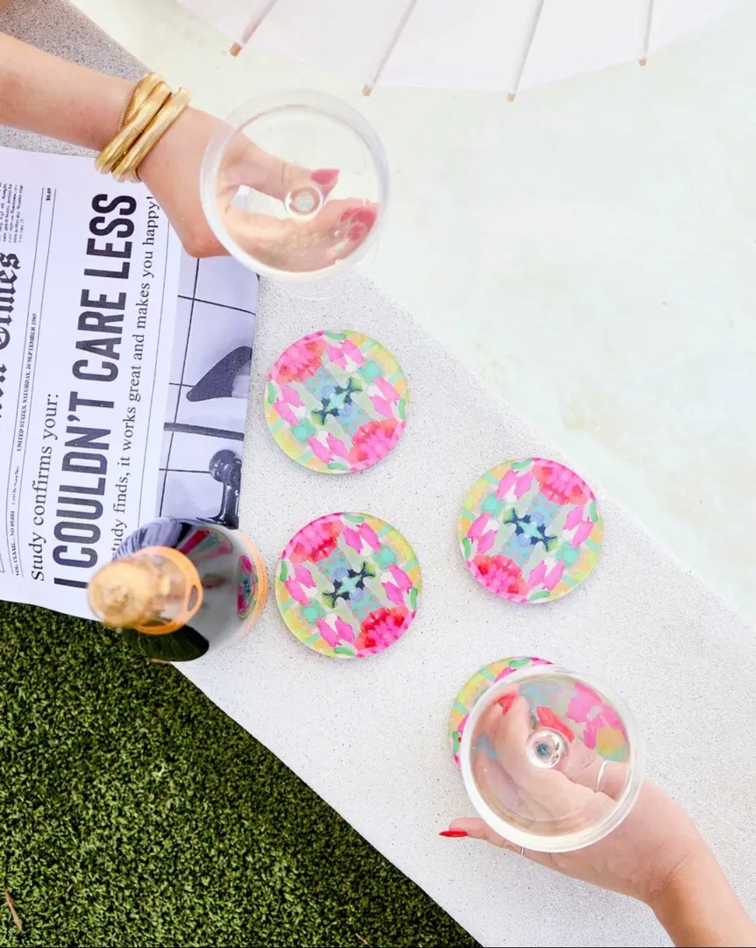 Pink Paradise Coaster set of 4 [TART BY TAYLOR]