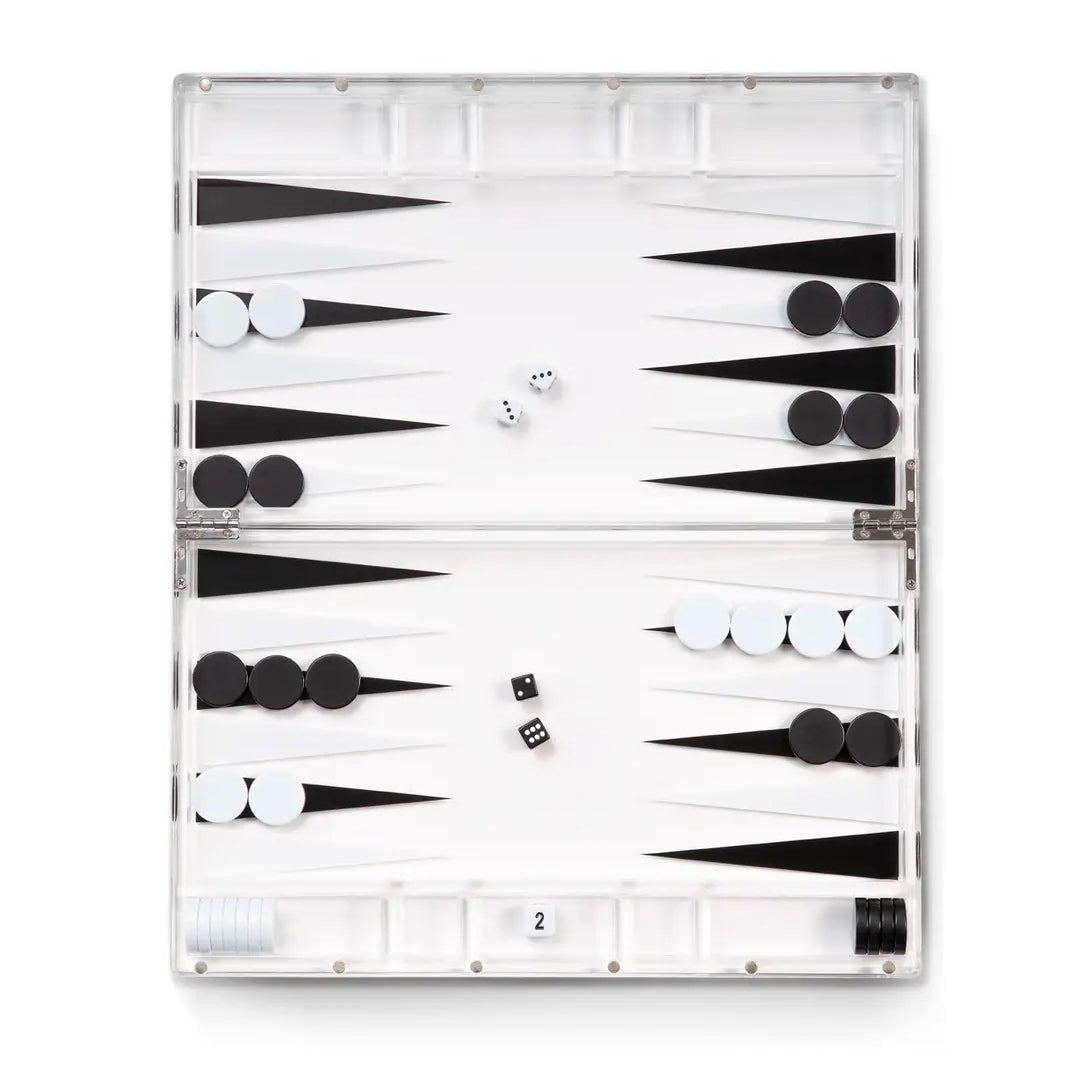 Lucite Backgammon Black and White