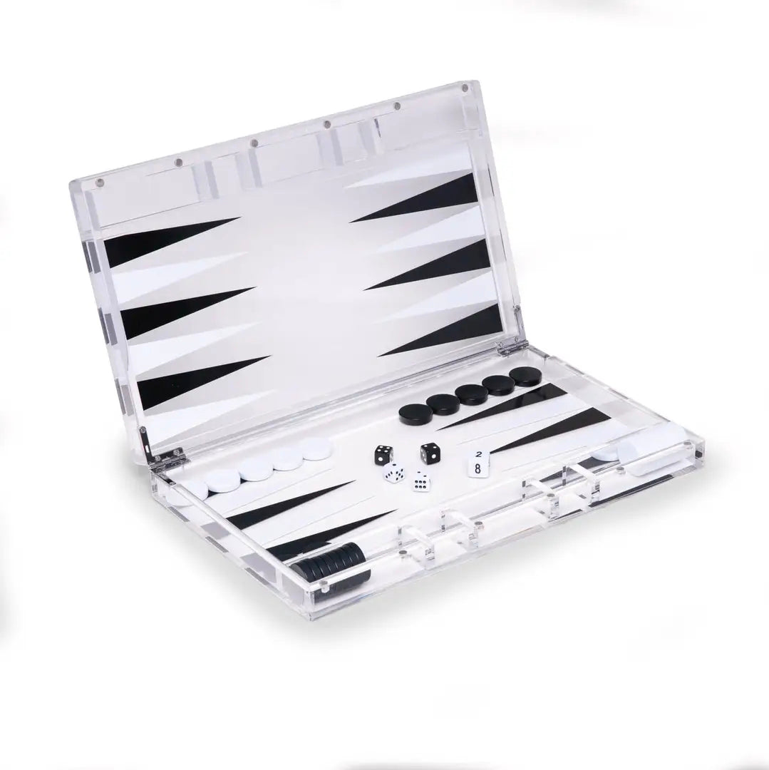 Lucite Backgammon Black and White