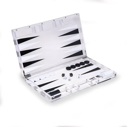 Lucite Backgammon Black and White